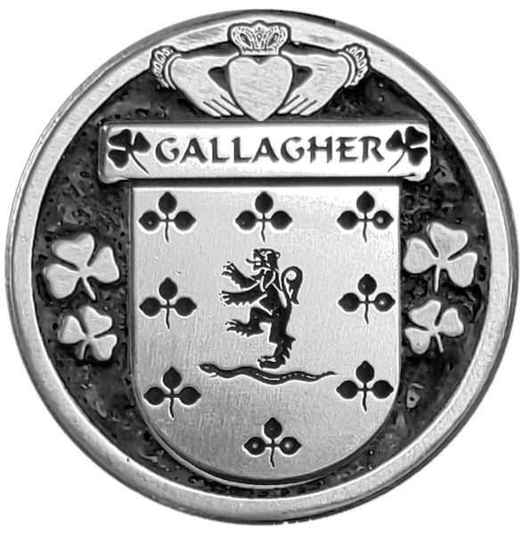 Gallagher Irish Coat of Arms Disk Bow Brooch