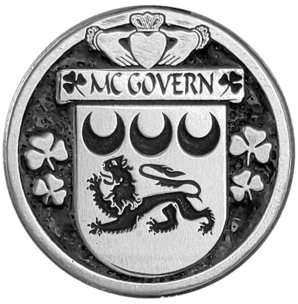 McGovern Irish Coat of Arms Disk Bow Brooch