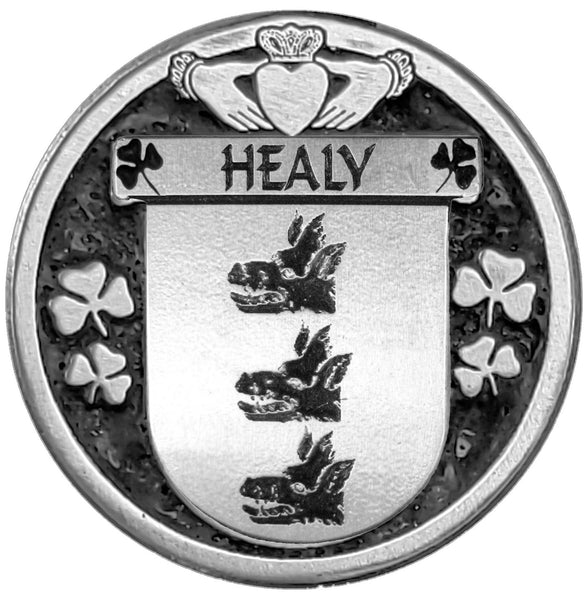 Healy Irish Coat of Arms Disk Bow Brooch