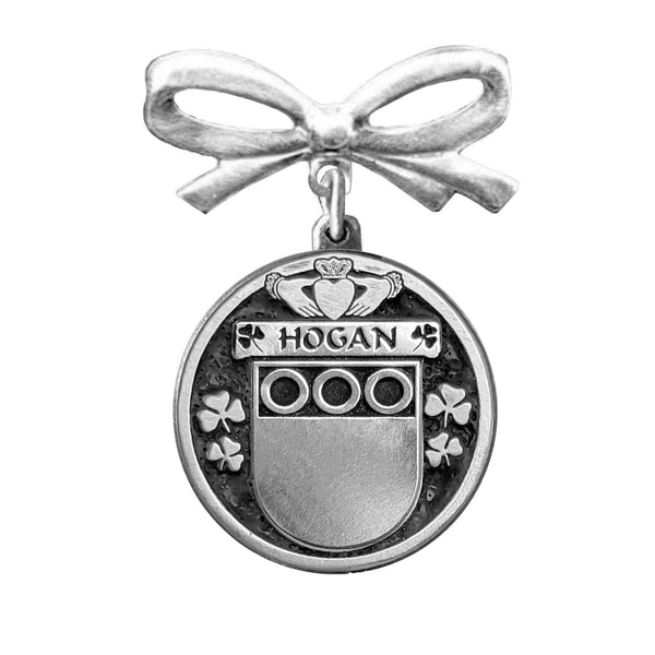 Hogan Irish Coat of Arms Disk Bow Brooch