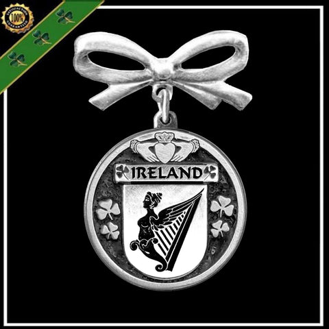Ireland Irish Coat of Arms Disk Bow Brooch
