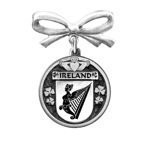 Ireland Irish Coat of Arms Disk Bow Brooch