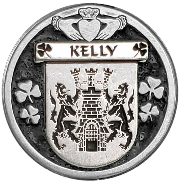 Kelly Irish Coat of Arms Disk Bow Brooch