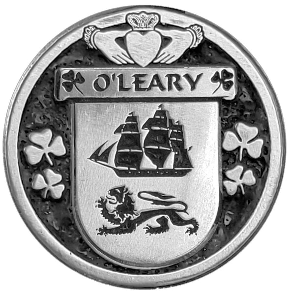 O'Leary Irish Coat of Arms Disk Bow Brooch