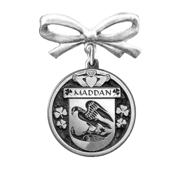 Maddan Irish Coat of Arms Disk Bow Brooch