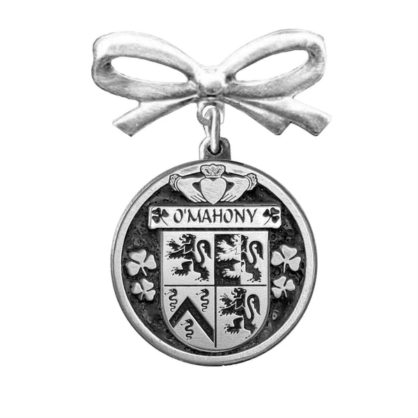 O'Mahony Irish Coat of Arms Disk Bow Brooch