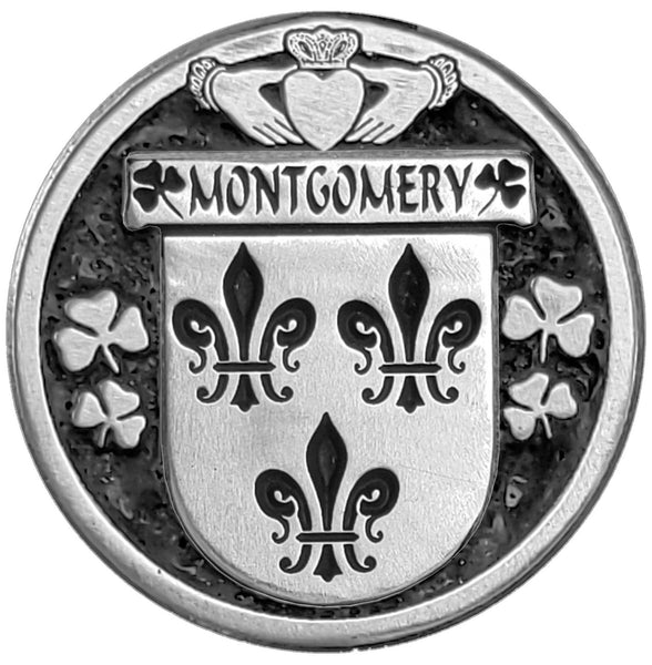 Montgomery Irish Coat of Arms Disk Bow Brooch