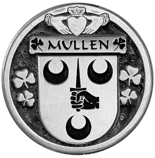 Mullen Irish Coat of Arms Disk Bow Brooch