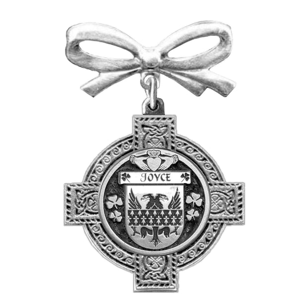 Joyce Irish Coat of Arms Celtic Cross Bow Brooch