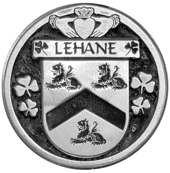 Lehane Irish Coat of Arms Celtic Cross Bow Brooch