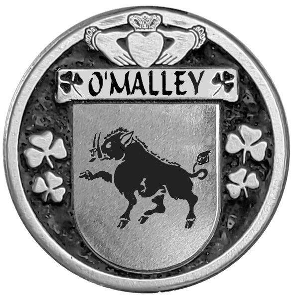 O'Malley Irish Coat of Arms Celtic Cross Bow Brooch