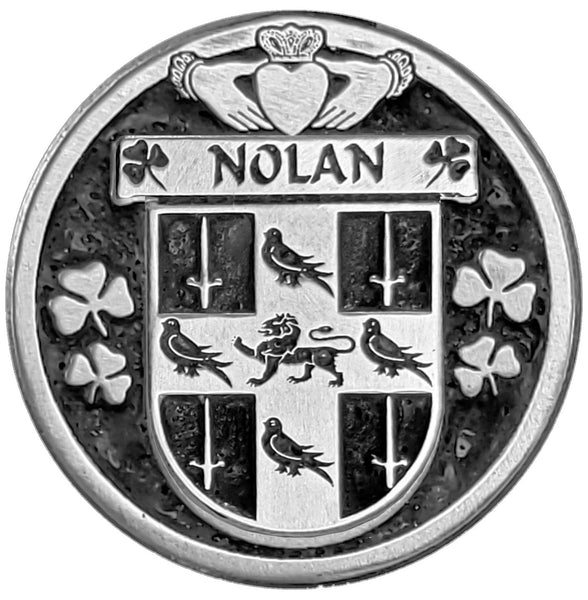 Nolan Irish Coat of Arms Celtic Cross Bow Brooch