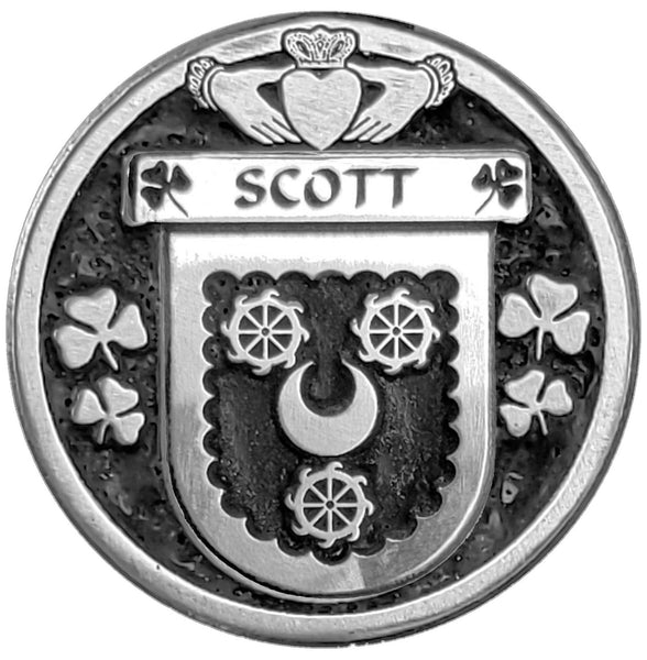 Scott Irish Coat of Arms Celtic Cross Bow Brooch
