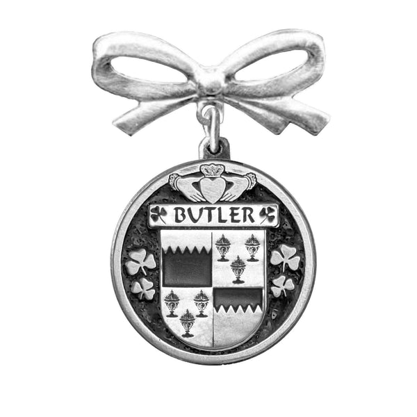 Butler Irish Coat of Arms Disk Bow Brooch