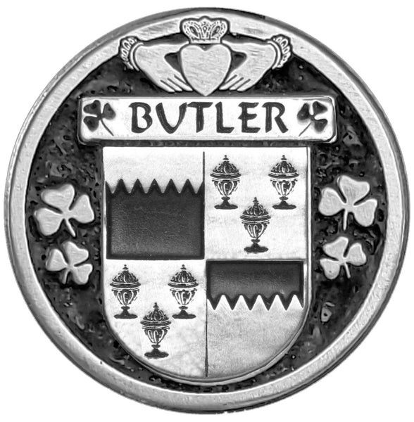Butler Irish Coat of Arms Disk Bow Brooch