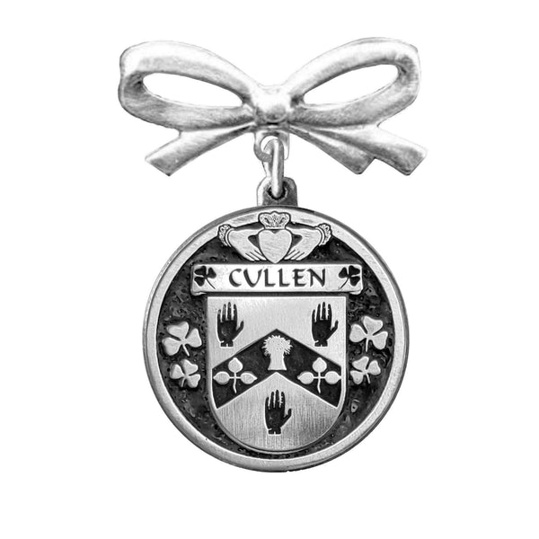 Cullen Irish Coat of Arms Disk Bow Brooch