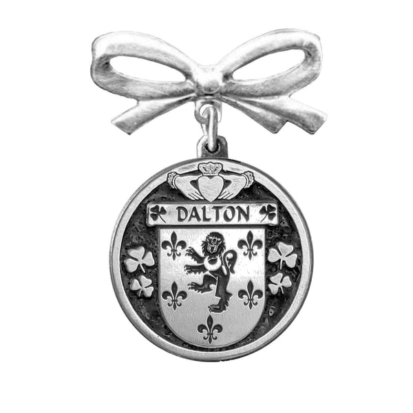Dalton Irish Coat of Arms Disk Bow Brooch