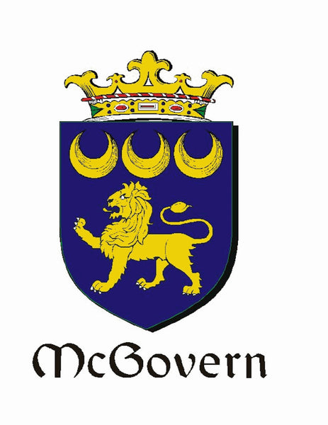 McGovern Irish Coat of Arms Disk Bow Brooch
