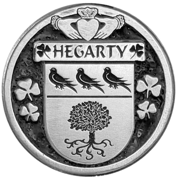 Hegarty Irish Coat of Arms Disk Bow Brooch
