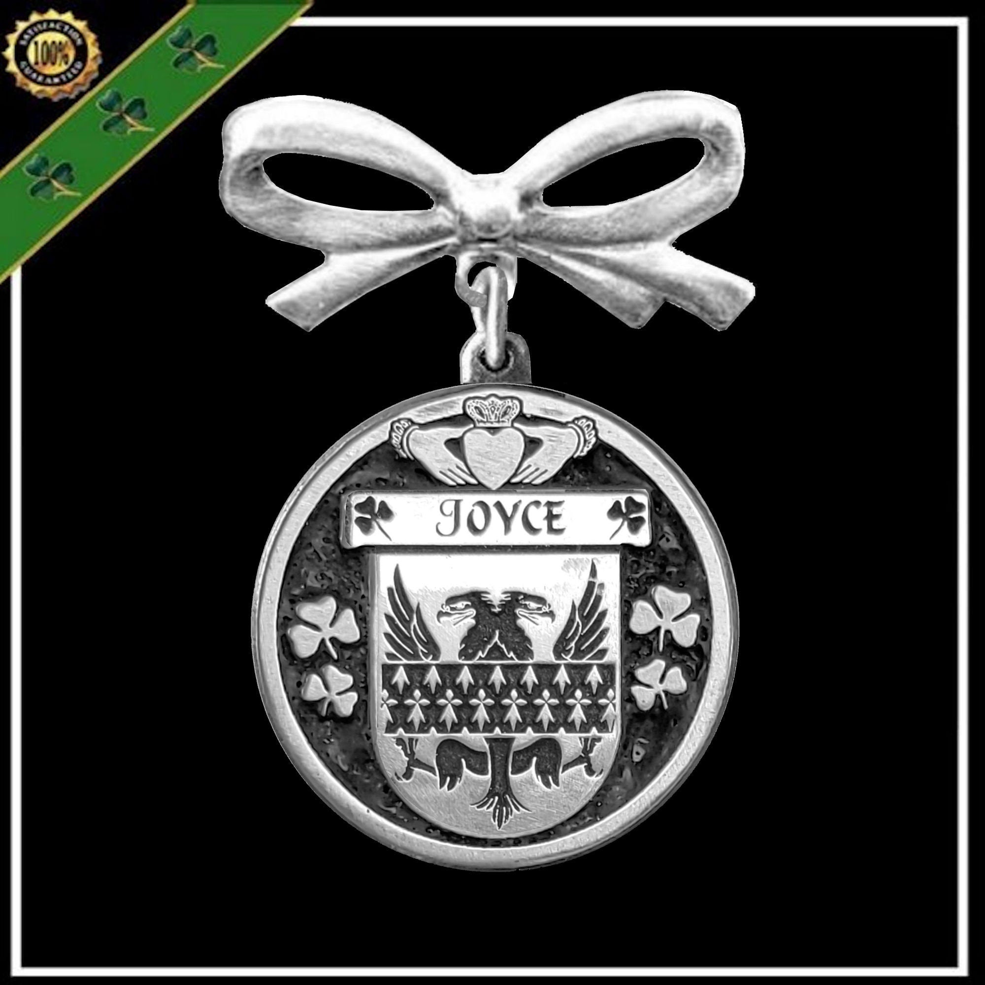 Joyce Irish Coat of Arms Disk Bow Brooch