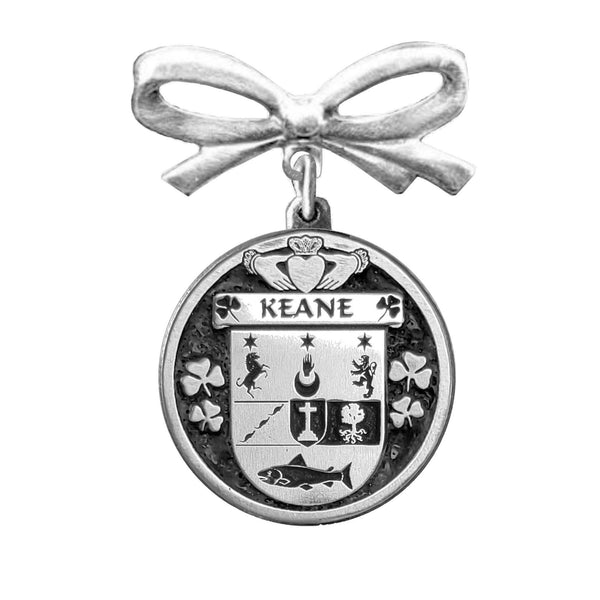 Keane Irish Coat of Arms Disk Bow Brooch