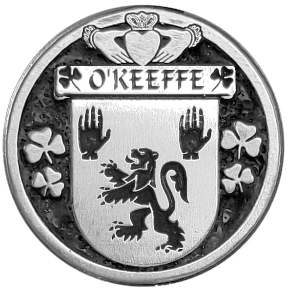 O'Keeffe Irish Coat of Arms Disk Bow Brooch