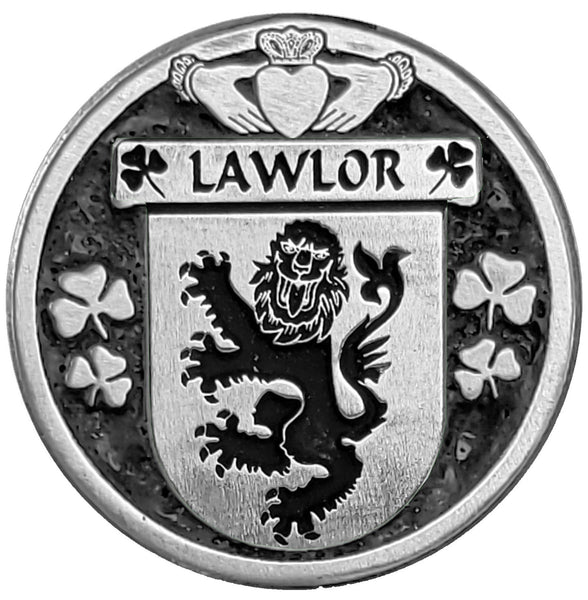 Lawler Irish Coat of Arms Disk Bow Brooch