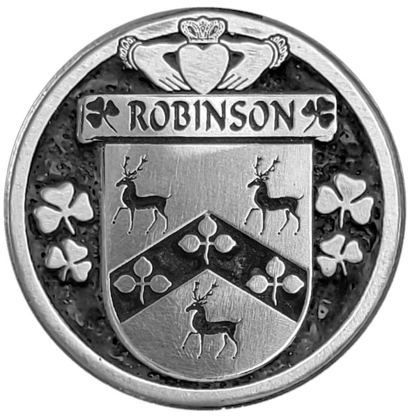Robinson Irish Coat of Arms Disk Bow Brooch