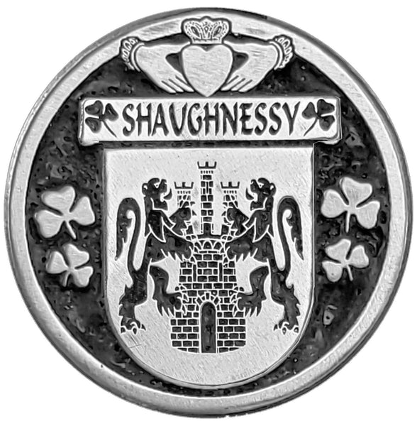 Shaughnessy Irish Coat of Arms Disk Bow Brooch