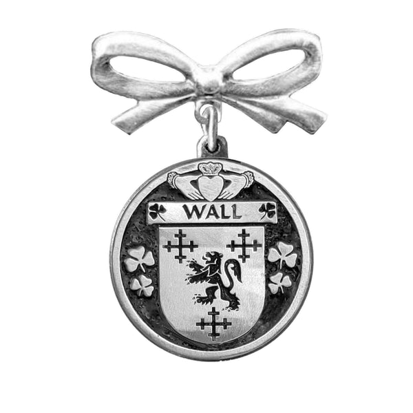 Wall Irish Coat of Arms Disk Bow Brooch