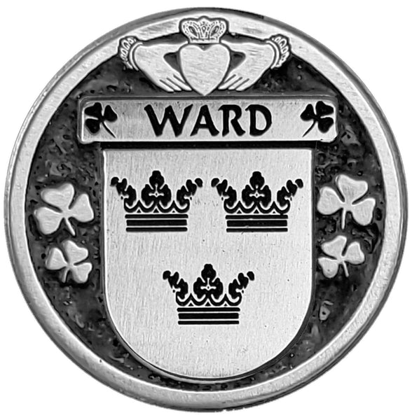 Ward Irish Coat of Arms Disk Bow Brooch