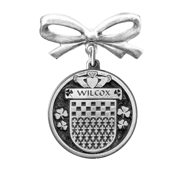 Wilcox Irish Coat of Arms Disk Bow Brooch