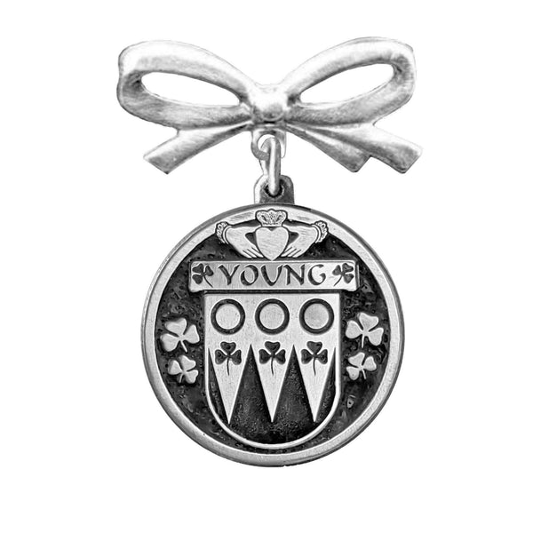 Young Irish Coat of Arms Disk Bow Brooch