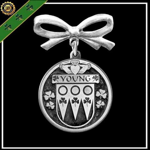 Young Irish Coat of Arms Disk Bow Brooch