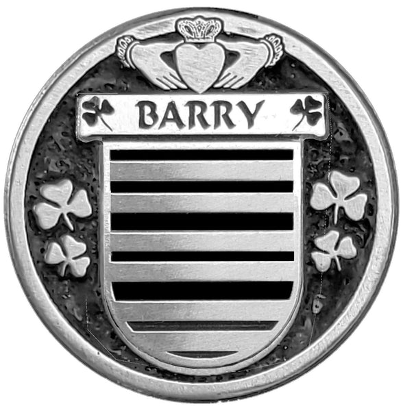 Barry Irish Coat of Arms Celtic Cross Bow Brooch