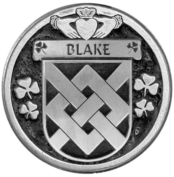 Blake Irish Coat of Arms Celtic Cross Bow Brooch