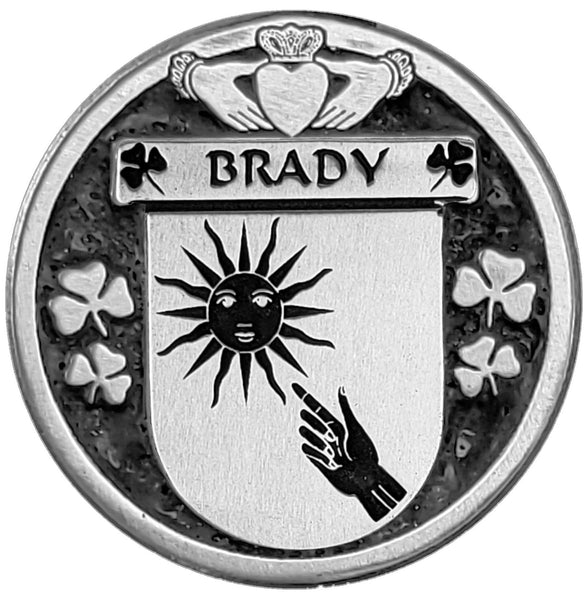 Brady Irish Coat of Arms Celtic Cross Bow Brooch