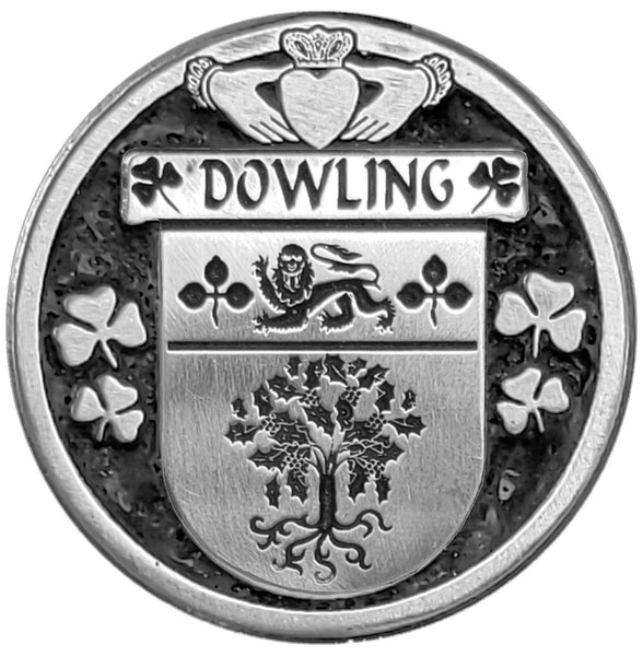 Dowling Irish Coat of Arms Celtic Cross Bow Brooch