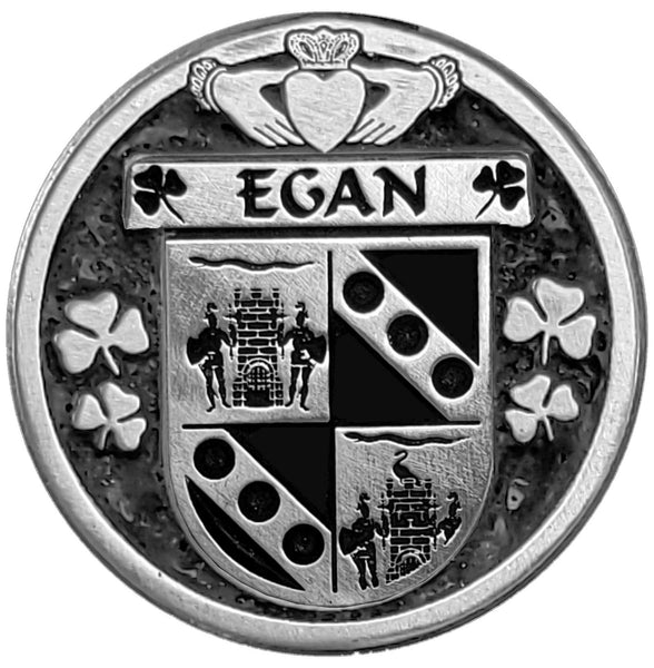 Egan Irish Coat of Arms Celtic Cross Bow Brooch