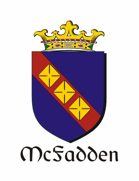 McFadden Irish Coat of Arms Celtic Cross Bow Brooch
