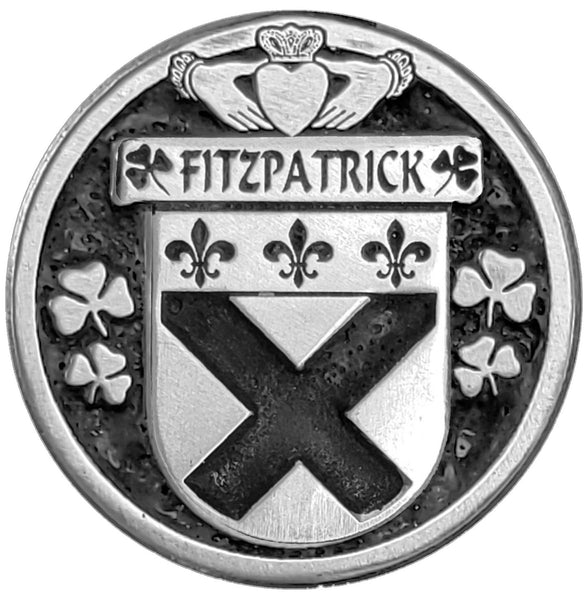 FitzPatrick Irish Coat of Arms Celtic Cross Bow Brooch