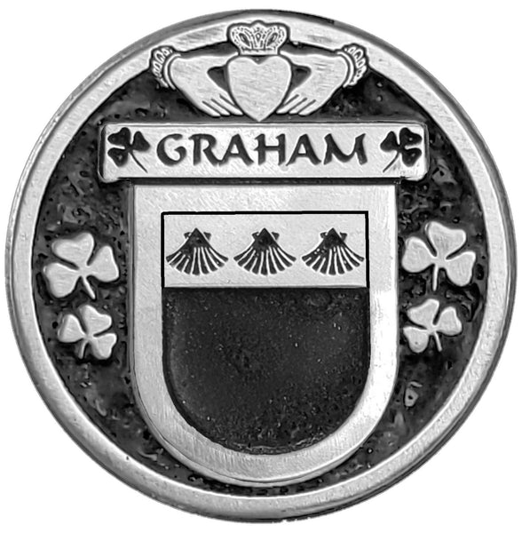 Graham Irish Coat of Arms Celtic Cross Bow Brooch