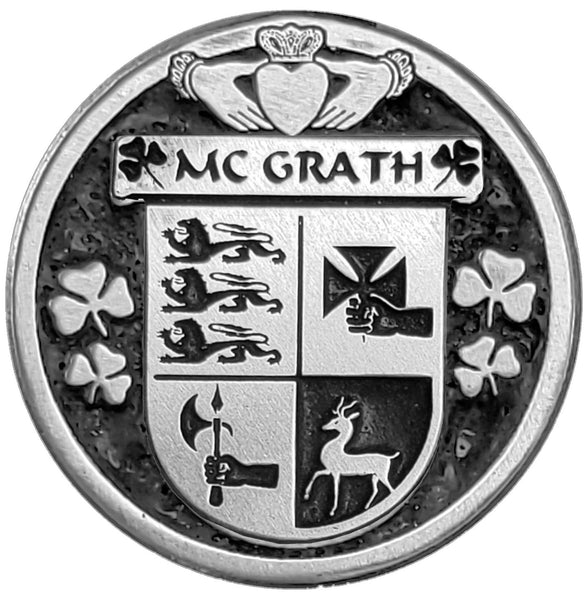 McGrath Irish Coat of Arms Celtic Cross Bow Brooch