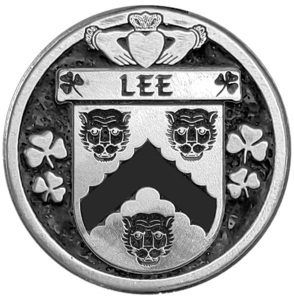 Lee Irish Coat of Arms Celtic Cross Bow Brooch