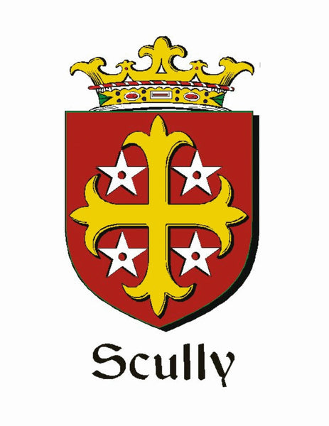 Scully Irish Coat of Arms Celtic Cross Bow Brooch