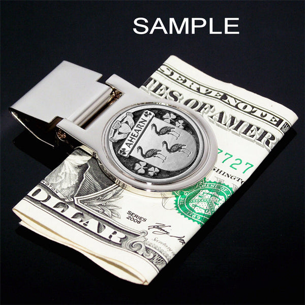 Ahearn Irish Disk Coat of Arms Round Money Clip