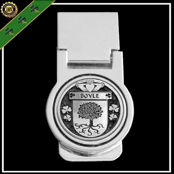 Boyle Irish Disk Coat of Arms Round Money Clip
