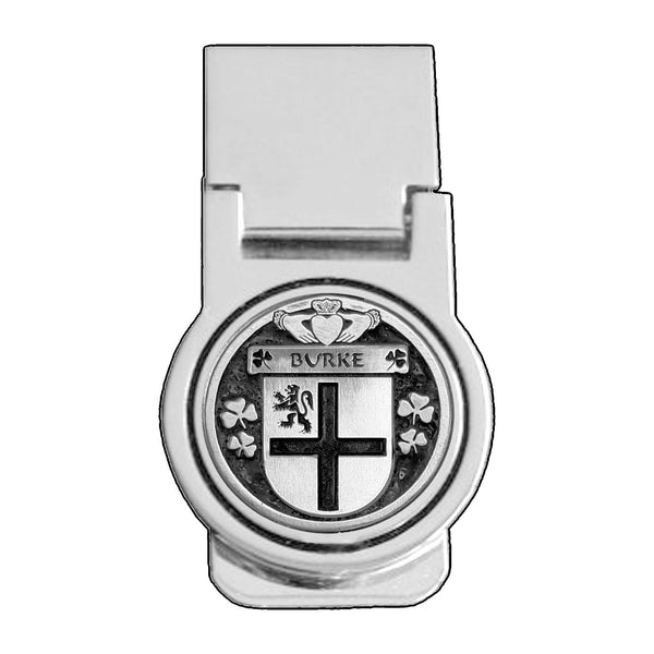Burke Irish Disk Coat of Arms Round Money Clip