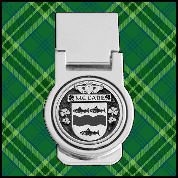 McCabe Irish Disk Coat of Arms Round Money Clip