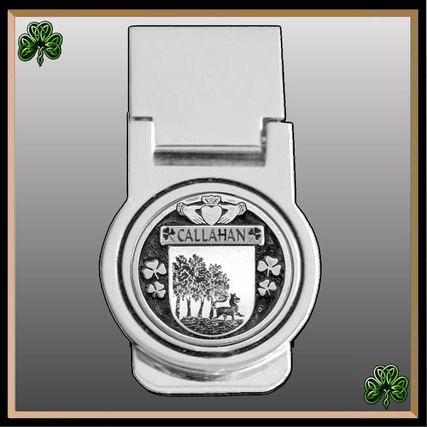Callahan Irish Disk Coat of Arms Round Money Clip